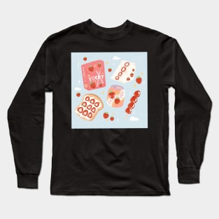 Strawberry cake and cold canned drink Long Sleeve T-Shirt